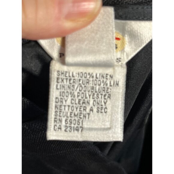 Talbots Irish Linen Neutral Pant Black 14P Classic Chic Work Wear Preppy Office - Picture 9 of 10